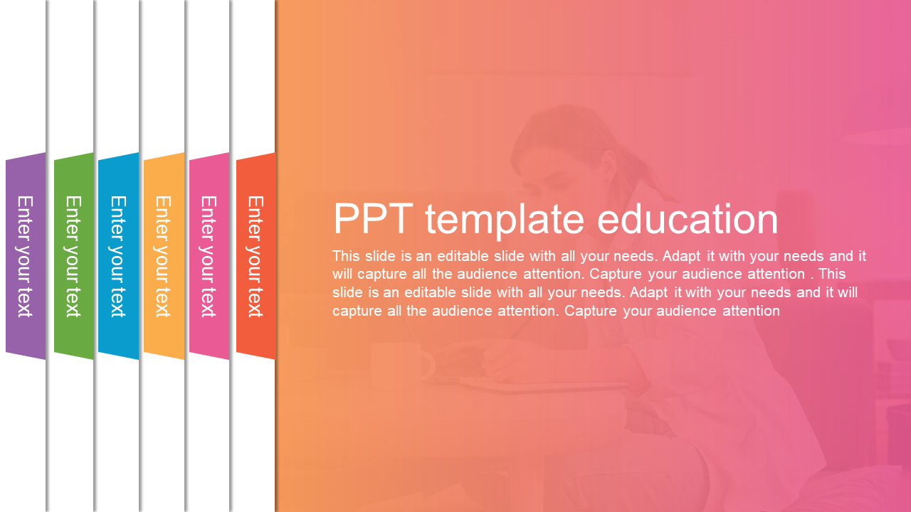 Awesome PPT Template Education With Portfolio Model